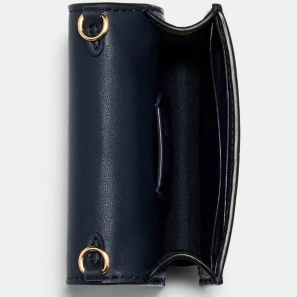 COACH 🇺🇲Mini Wallet in Signature Canvas with purple Kaffee Fassett Print hand - Picture 6 of 16